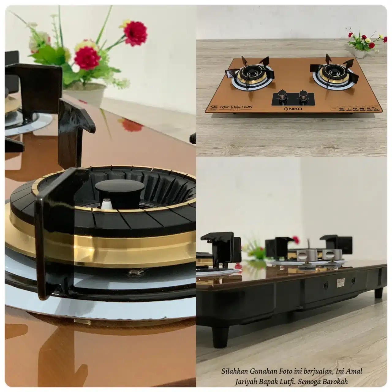 Niko Kompor Gas 2 Tungku Kaca Reflection Gold Series RG20